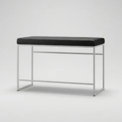 Bench, White / Black Leather -Maze Furni Shop department bench 24