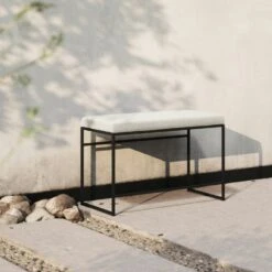 Bench Outdoor Sunbrella, Silver Grey -Maze Furni Shop department bench outdoor sunbrella 45