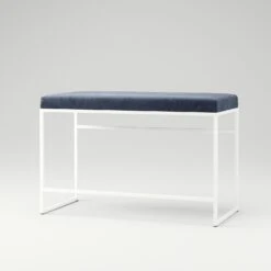 Bench White / Velvet Imperial Blue -Maze Furni Shop department bench white 11