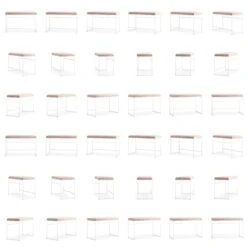 Bench White / Velvet Mellow -Maze Furni Shop department bench white 15