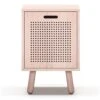 Ray Bedside Table, White Pigmented Ash