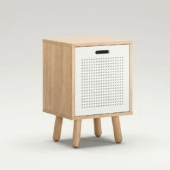 Ray Bedside Table, Oak / White -Maze Furni Shop department ray bedside table 3