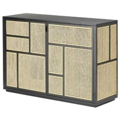 Design House Stockholm Air Sideboard, Black/Cane