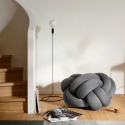 Design House Stockholm Knot XL Pouf, Grey -Maze Furni Shop design house stockholm knot xl pouf 7