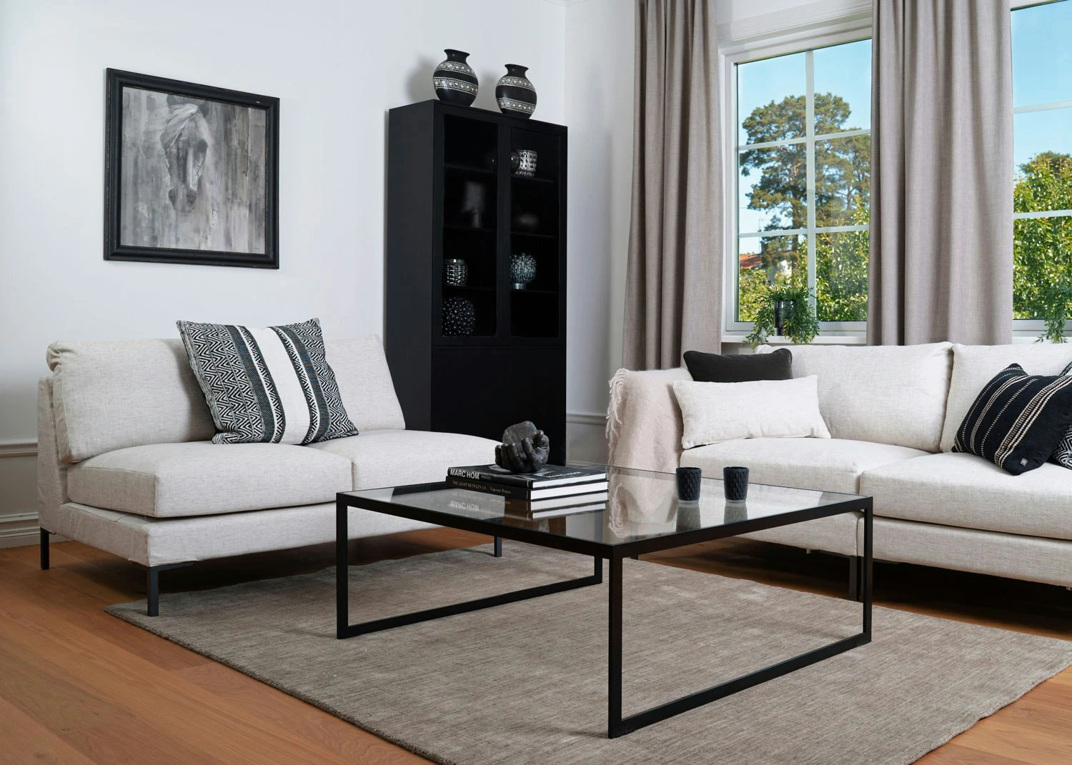 Square Coffee Table, 102x102 Cm, Black/Glass 4 Square Coffee Table, 102x102 Cm, Black/Glass - Image 4