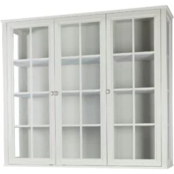 Stockholm 2.0 Vitrin Cabinet 142x34x124, Whitewash