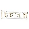 Decorative Hook Rail Maxi 4, White / Brass