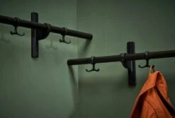 Nostalgi Hook Strip 100 Cm, Black / Black Stained Oak -Maze Furni Shop essem design nostalgi wall hook strip 1m 7