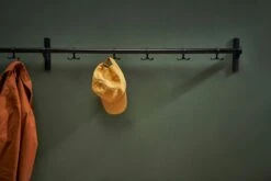 Nostalgi Hook Strip 100 Cm, Black / Black Stained Oak -Maze Furni Shop essem design nostalgi wall hook strip 1m 8