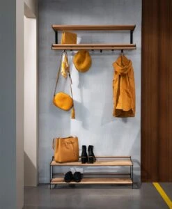 Tamburin Shoe Shelf 60cm,  Black/ Oak -Maze Furni Shop essem design tamburin shoe shelf 60cm oak black 4