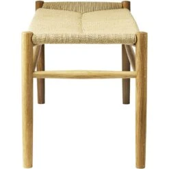 J83B Bench, Natural Lacquered Oak / Seat Natural -Maze Furni Shop fdb mbler j83b bench 3