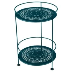 Guinguette Perforated Side Table Ø40 Cm, Acapulco Blue