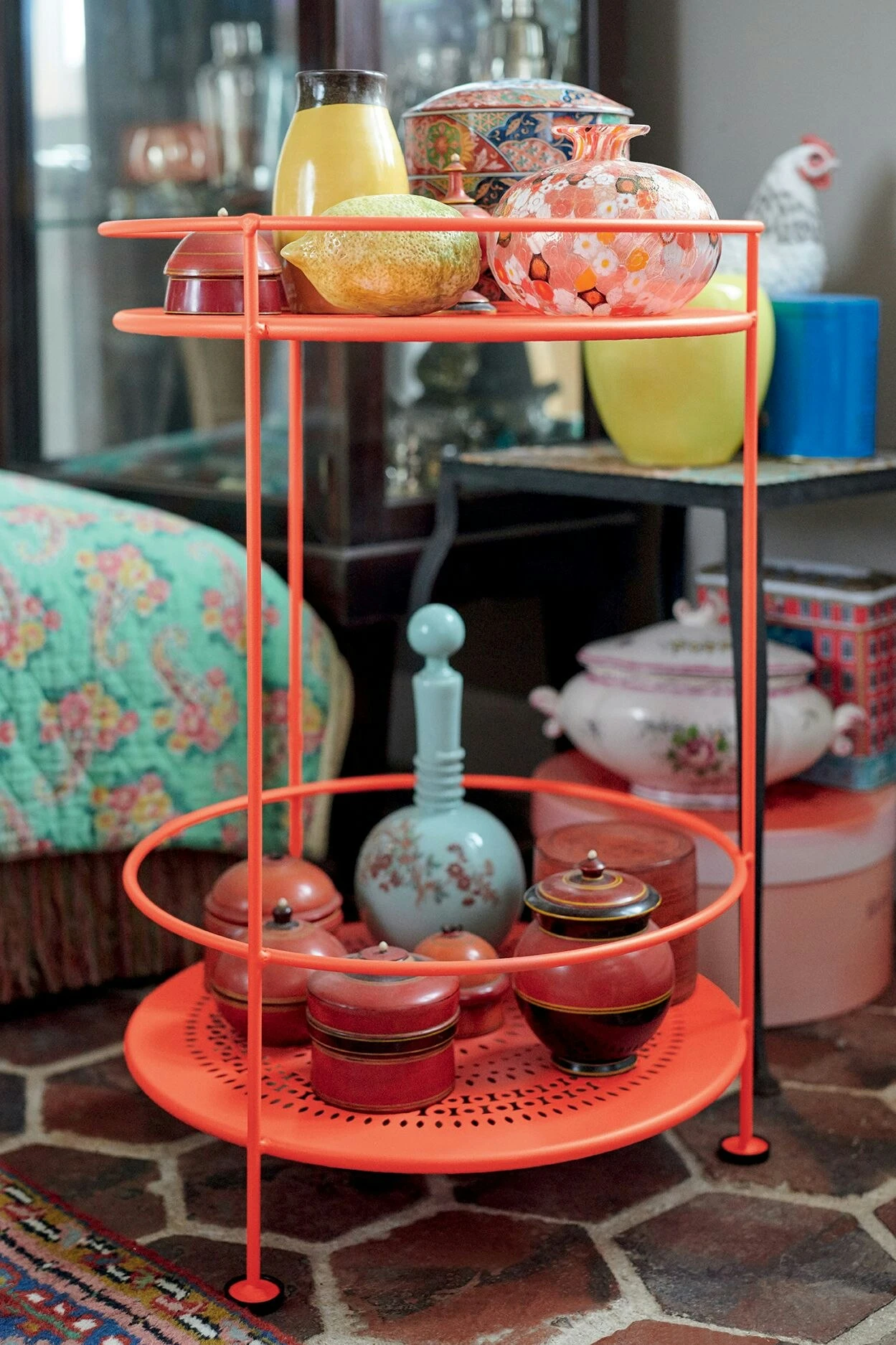 Guinguette Perforated Side Table, Frosted Lemon 2 Guinguette Perforated Side Table, Frosted Lemon - Image 2