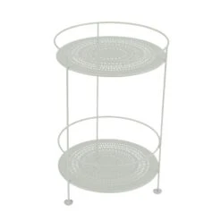 Guinguette Side Table Perforated Ø40 Cm, Cotton White