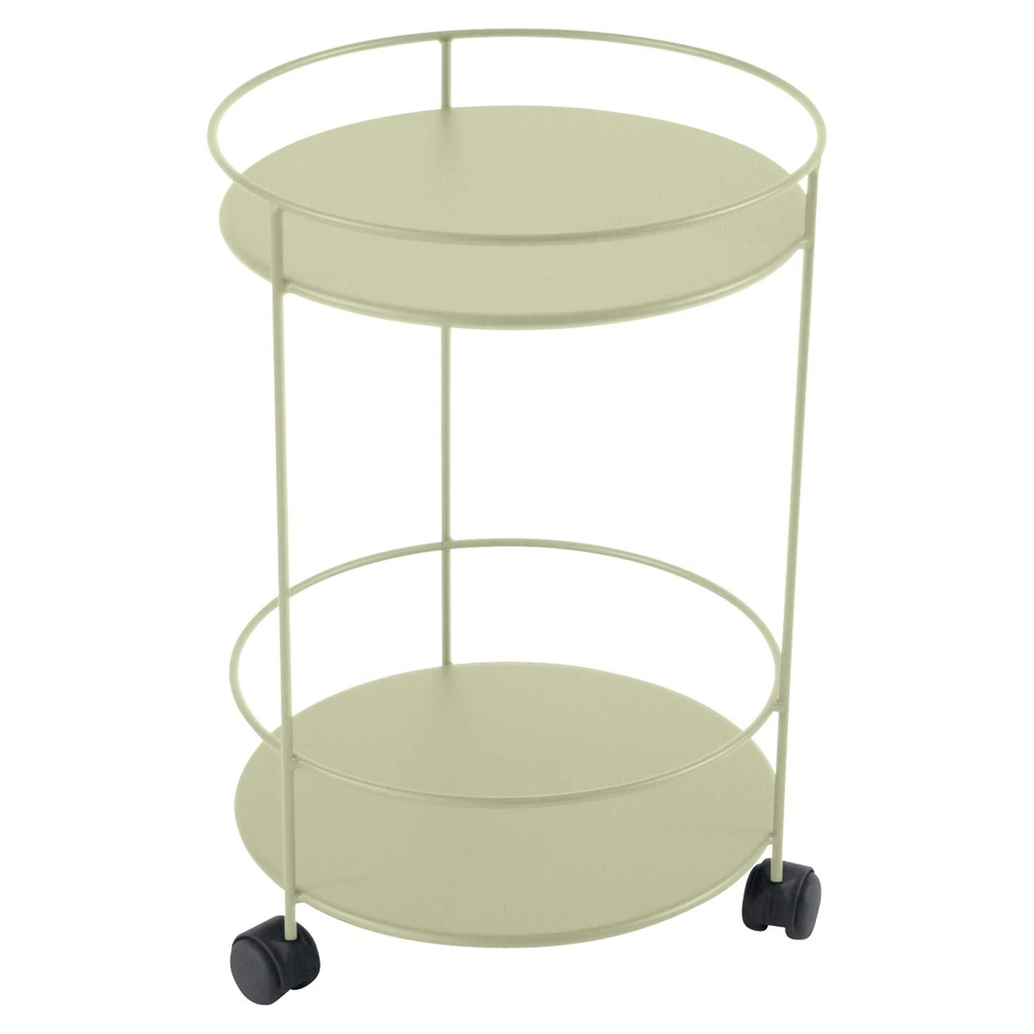 Guinguette Side Wheeled Table Ø40, Willow Green 1 Guinguette Side Wheeled Table Ø40, Willow Green