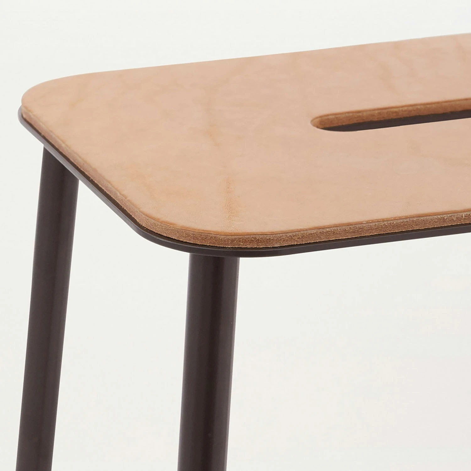 Frama Adam Bar Chair H65cm, Matte Black/Nature Leather 2 Frama Adam Bar Chair H65cm, Matte Black/Nature Leather - Image 2