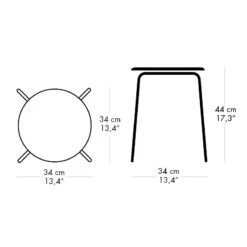 Fritz Hansen Dot Stool, Walnut / Chrome -Maze Furni Shop fritz hansen dot stool 1 2