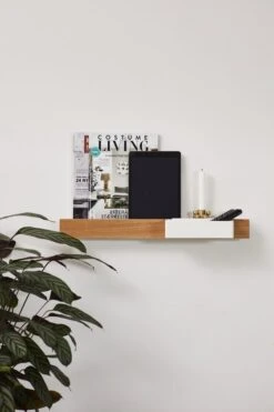 GEJST Flex Wall Shelf Magnetic 40 Cm, Oak / White -Maze Furni Shop gejst flex wall shelf magnetic 40 cm 11