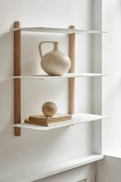 GEJST Nivo Wall Shelf A, Light Oak / White -Maze Furni Shop gejst nivo wall shelf a 10