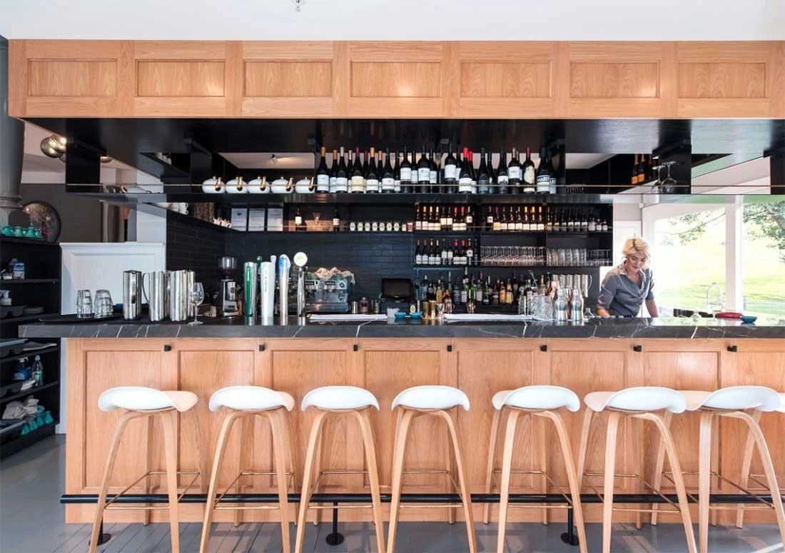 Gubi 3D Barstool Wood Base Walnut, 65 Cm, Hirek Shy Cherry 4 Gubi 3D Barstool Wood Base Walnut, 65 Cm, Hirek Shy Cherry - Image 4