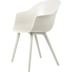 Gubi Bat Dining Chair Outdoor, Alabaster White