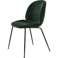 Gubi Beetle Chair Upholstered Black Base/ Dandy, Emerald Green