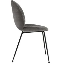 Gubi Beetle Chair Upholstered Black Base / Eros, Concrete -Maze Furni Shop gubi beetle chair upholstered black base 14
