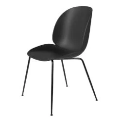 Gubi Beetle Dining Chair Un-upholstered, Conic Base Black, Black