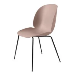 Gubi Beetle Dining Chair Un-upholstered, Conic Base Black, Sweet Pink