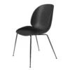Gubi Beetle Dining Chair Unupholstered, Conic Base Black Chromed, Black