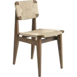 Gubi C-Chair Chair, Paper Cord / Oiled Walnut
