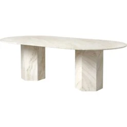 Gubi Epic Dining Table Elliptic 120x240 Cm, Neutral White