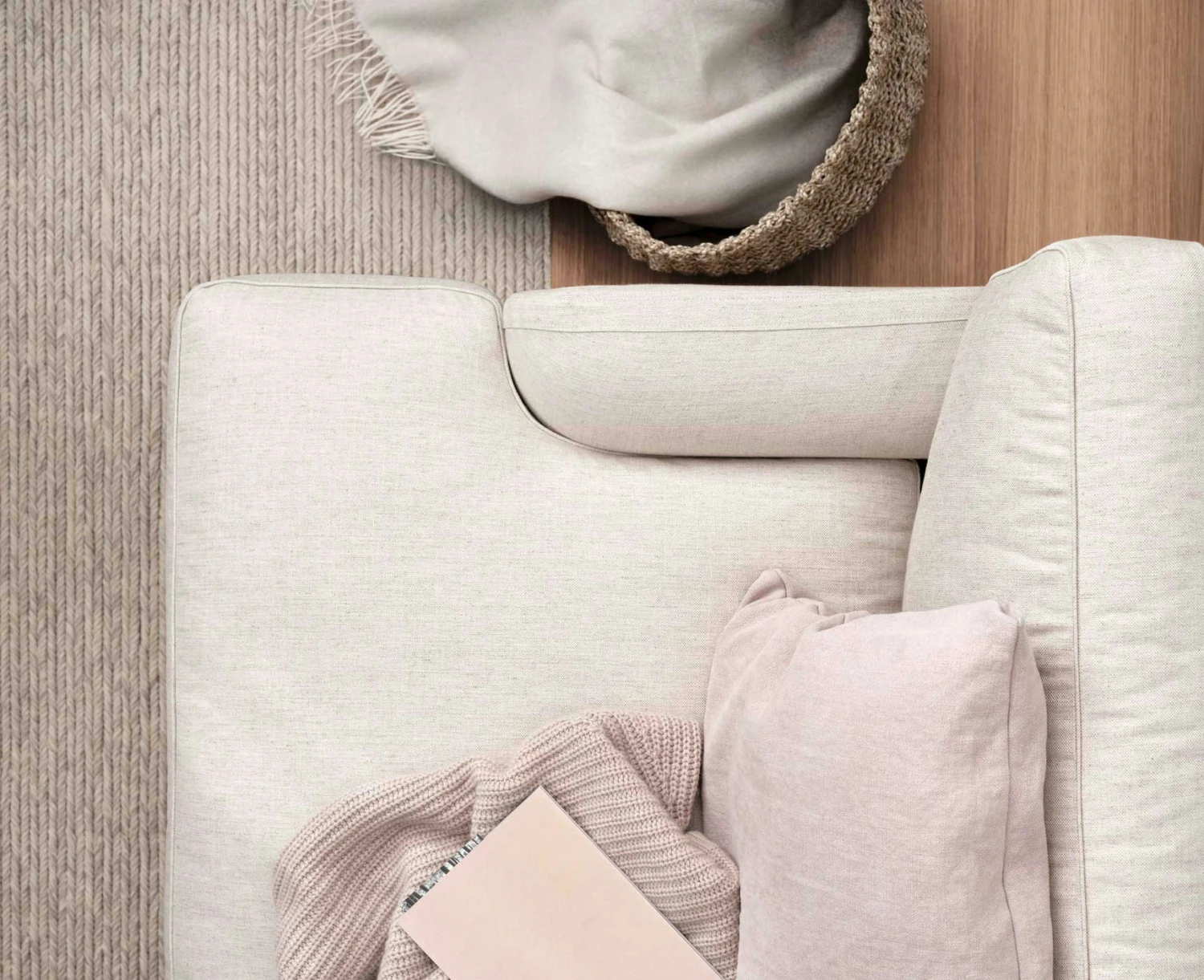 Gubi Flaneur Sofa FC 2,5-Seater, Legs Black / Hot Madison 419 Off White 3 Gubi Flaneur Sofa FC 2,5-Seater, Legs Black / Hot Madison 419 Off White - Image 3