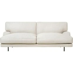 Gubi Flaneur Sofa FC 2,5-Seater, Legs Black / Hot Madison 419 Off White