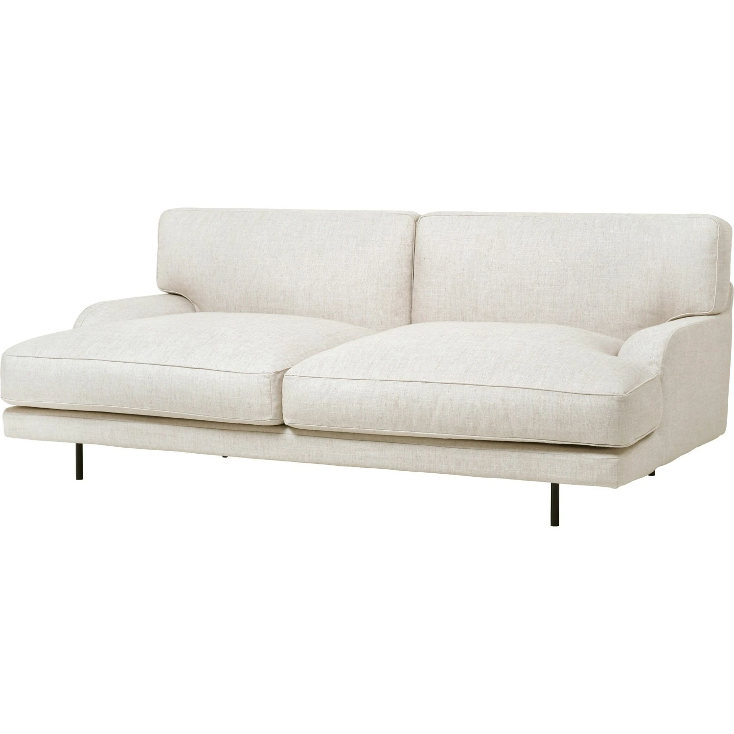 Gubi Flaneur Sofa FC 2,5-Seater, Legs Black / Hot Madison 419 Off White 2 Gubi Flaneur Sofa FC 2,5-Seater, Legs Black / Hot Madison 419 Off White - Image 2