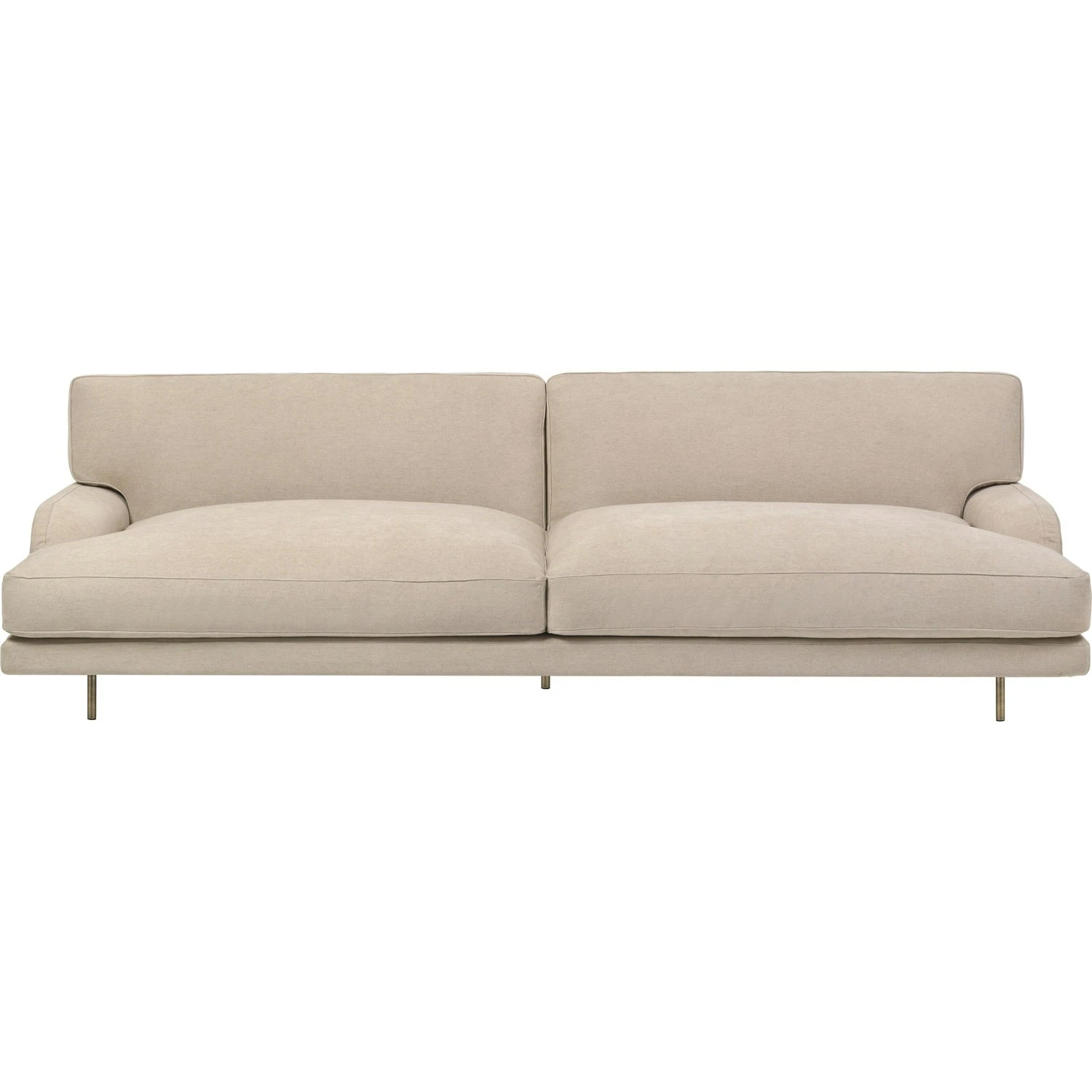 Gubi Flaneur Sofa FC 2-Seater, Leg Brass / Hot Madison 073 Beige 1 Gubi Flaneur Sofa FC 2-Seater, Leg Brass / Hot Madison 073 Beige