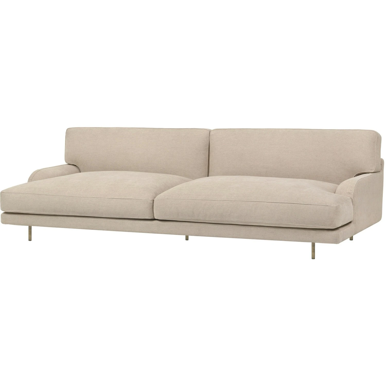 Gubi Flaneur Sofa FC 2-Seater, Leg Brass / Hot Madison 073 Beige 2 Gubi Flaneur Sofa FC 2-Seater, Leg Brass / Hot Madison 073 Beige - Image 2