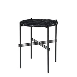 Gubi Ts Side Table Ø40cm, Black/Black Marble