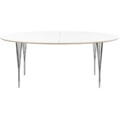 Symphony 76 Dining Table,  105x180 White Laminate / Chrome