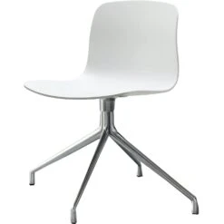 Hay AAC 10 Chair, Swivel Base Aluminium / White