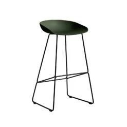Hay AAS 38 Bar Stool High, Black Frame / Green