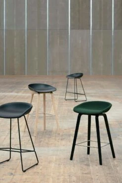 Hay AAS 38 Bar Stool High, Black Frame / Green -Maze Furni Shop hay aas 38 bar stool high black frame 4 1