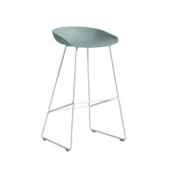 Hay AAS 38 Bar Stool High, White Frame / Dusty Blue