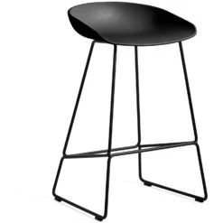 Hay AAS 38 Bar Stool Low, Black Frame / Black
