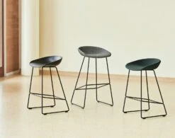 Hay AAS 38 Bar Stool Low, Black Frame / Black -Maze Furni Shop hay aas 38 bar stool low black frame 5