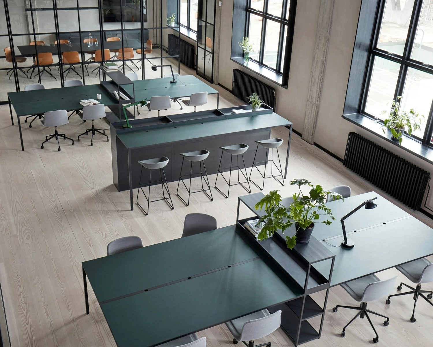 Hay AAS 38 Bar Stool Low, White Frame / Dusty Green 2 Hay AAS 38 Bar Stool Low, White Frame / Dusty Green - Image 2