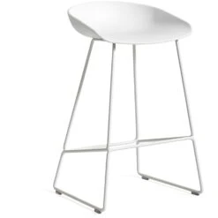 Hay AAS 38 Bar Stool Low, White Frame / White