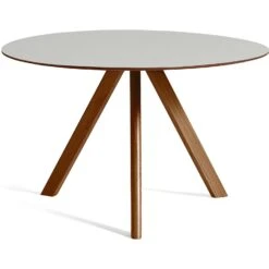 Hay CPH 20 Table Ø120x74 Cm, Water Based Lacquered Walnut/Pebble Grey Linoleum