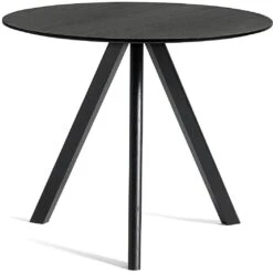 Hay CPH 20 Table Ø90x74 Cm, Black Water Based Lacquered Oak