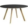 Hay CPH 25 Table Ø140x74 Cm, Water-based Lacquered Oak / Black Linoleum